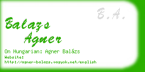 balazs agner business card